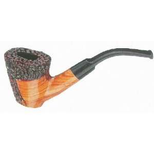  Wooden Tobacco Pipe Rusticated Bent Stem 