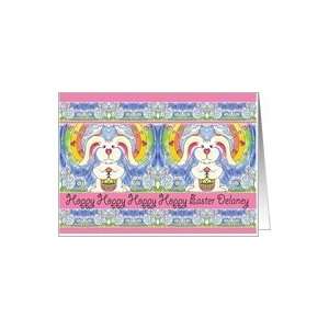  Delaney Hoppy Easter Twin Bunny Card Health & Personal 