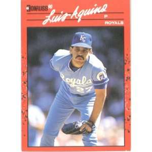  1990 Donruss # 179 Luis Aquino Kansas City Royals Baseball 