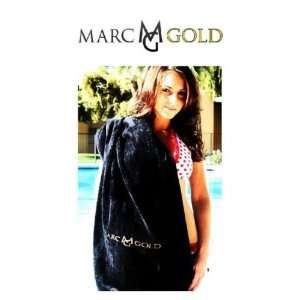Marc Gold Luxury Black Velour Beach Towel Case Pack 2  
