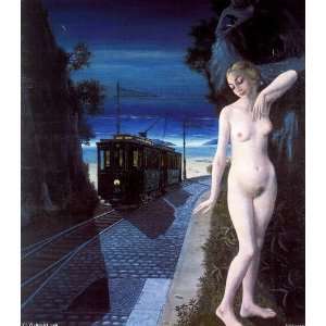  Hand Made Oil Reproduction   Paul Delvaux   32 x 36 inches 