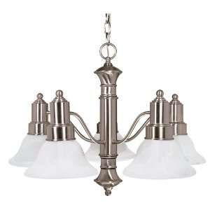  Nuvo 60/189 Gotham 5 Light Chandelier with Alabaster Glass 