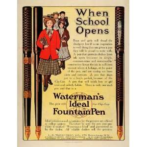  1907 Ad When School Opens Watermans Ideal Fountain Pen 
