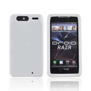   Motorola Droid RAZR Solid White Rubbery Feel Silicone Skin Case Cover