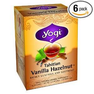 Yogi Tahitian Vanilla Hazelnut, Herbal Tea Supplement, 16 Count Tea 