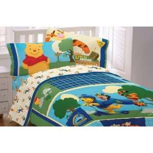 Twin Comforter and Sheet Set (4 Piece Bedding) Winnie the Pooh Sounds 