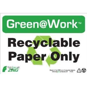 , Header Green at Work, Recyclable Paper Only with Recycle Symbol 
