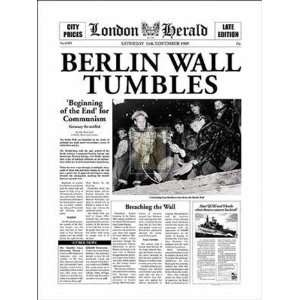  Berlin Wall Tumbles   Poster (12x16)