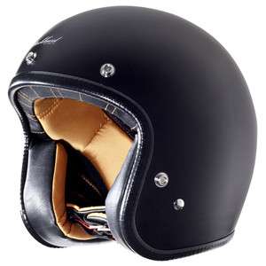 Rockhard Vintage Harley Open Face Matte Black Motorcycle Helmet  