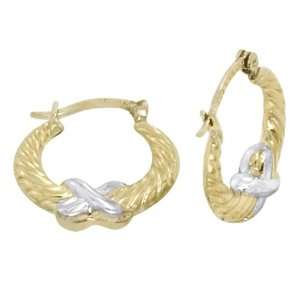 14K Gold Bonded/Gold Over Silver Hi Polish Shrimp Design Hoop Earrings 