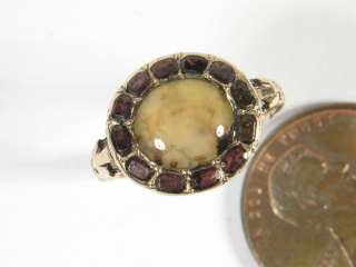 ANTIQUE ENGLISH 15K GOLD DENDRITIC AGATE RING c1750  