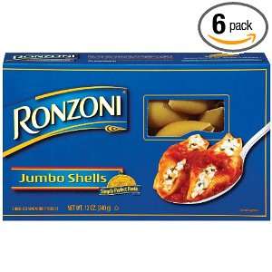 Ronzoni Pasta San Giorgio Jumbo Shells, 12 Ounce Packages (Pack of 6)