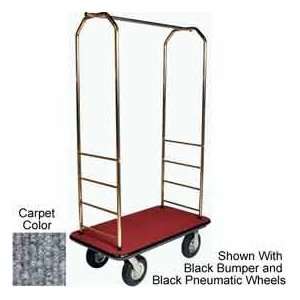  Easy Mover Bellman Cart Brass, Gray Carpet, Gray Bumper, 8 