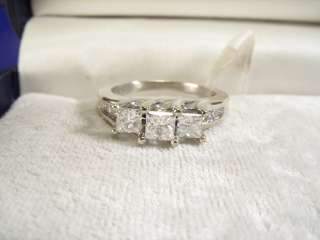   Carat 3 Stone Princess Diamond Designer Ring Sz6.25 SI I1,F I  