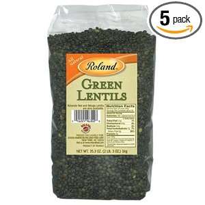 Roland Green Lentils, 35.3 Ounce Bag, (Pack of 5)  Grocery 