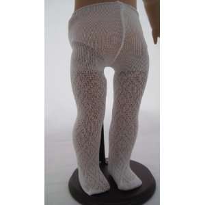 Diamond Pattern White Tights for 18 Inch Dolls Including the American 