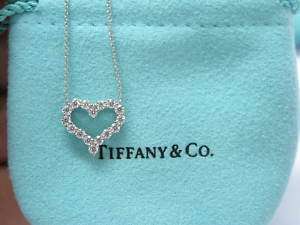 TIFFANY & CO PLATINUM DIAMOND HEART PENDANT  