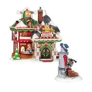  North Pole Village, Robbies Robot Factory, set of 2 