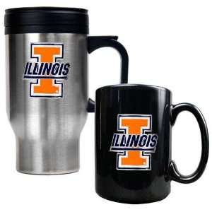   NCAA Stainless Travel Mug And Ceramic Mug Set