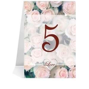  Wedding Table Number Cards   Pink Roses #1 Thru #24 
