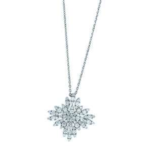  Crivelli 18kt White Gold Diamond Snowflake Necklace (1.65 