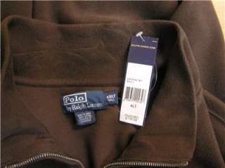 4XLT Polo Ralph Lauren Brown Quarter Zip Fleece Long Sleeve Sweater 