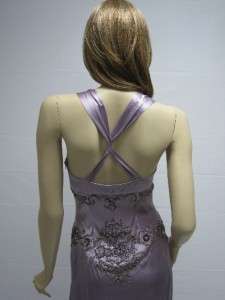 Sue Wong Evening Purple Lavender Beaded Cress   Neck Long Dress 6 NEW 