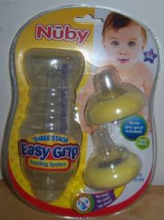 Nuby Three Stage Easy Grip Feeding System, Bottle, Sippy Cup, Baby 