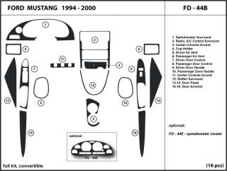 Dash Kit Trim for Ford Mustang convertible 1994 2000 Interior 