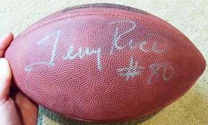   RICE SIGNED OFFICIAL WILSON LEATHER FOOTBALL~PRO FOOTBALL HOF~SF 49ers