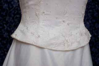 FIXER White Satin & Tulle Sleeveless Wedding Dress  