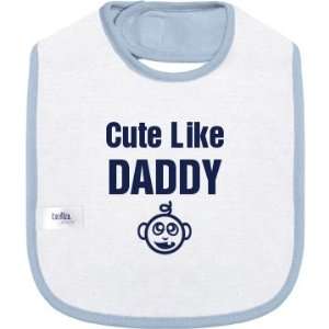   Cute Like Daddy Custom Bella Baby 1x1 Rib Infant Reversible Bib Baby