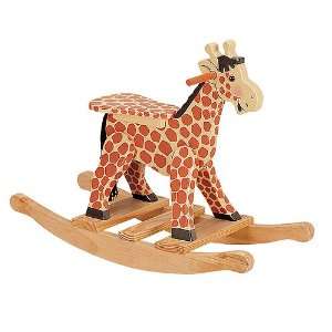   Teamson Kids Hand Painted Wood Giraffe Rocking Horse