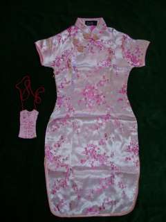New Girls Pink Chinese/Oriental Dress 10 11 Y + Purse  