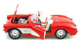 1957 Chevrolet Corvette Convertible Diecast Model Car   124   Red 