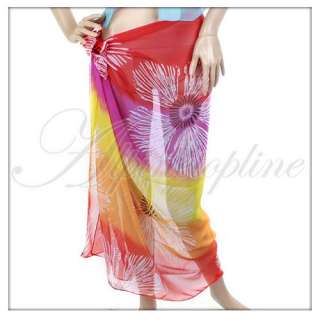 Beach Hawaiian Luau Wrap Scarf Sarong Dress Cover Up  