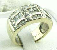 14ctw Genuine Diamond Cocktail Band   18k Solid White Gold Womens 