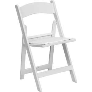  Flash Furniture Heavy Duty White Resin Folding Chair w 