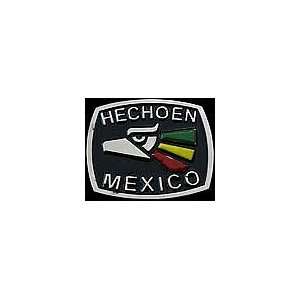  Hecho En Mexico Belt Buckle with Eagle Logo in Tri Color 