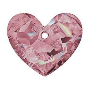  6264 28mm Truly in Love Heart Pendant Crystal Antique Pink 
