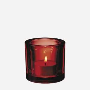   Kivi Red Glass Candle Votive 2.25 by Heikki Orvola 