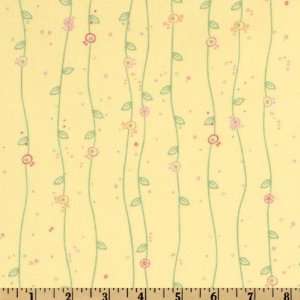  44 Wide Tweet Vine Stripes Lemon Fabric By The Yard 