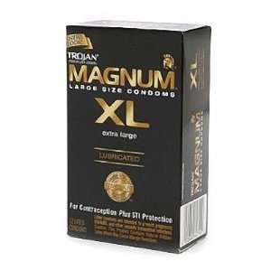  Trojan Lubricated Latex Condoms, Magnum XL, Extra Large 