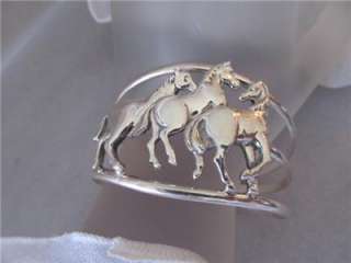 Carol Felley Horse Sterling Silver Wide Cuff Bracelet (Elegant Rare 