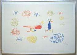 JOAN MIRO Signed 1950 Color Lithograph The Red Bird I  
