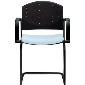  Eddy Sled Base Stack Side Chair with Upholstered Seat Pad 