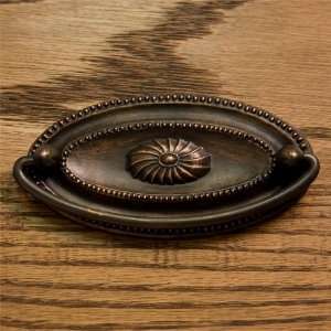  Hepplewhite Oval Brass Drawer Pull   Large   Oil Rubbed 
