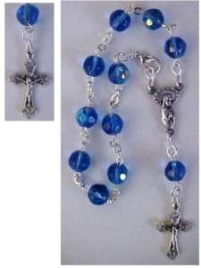 Blue Sapphire Rosary Bracelet ~ Made in Holy Land  