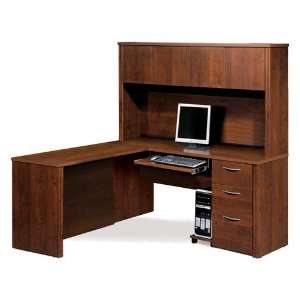  Bestar Embassy L Shaped Workstation Kit in Tuscany Brown 