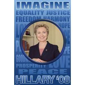  Hillary Clinton For President 28X42 Canvas Giclee